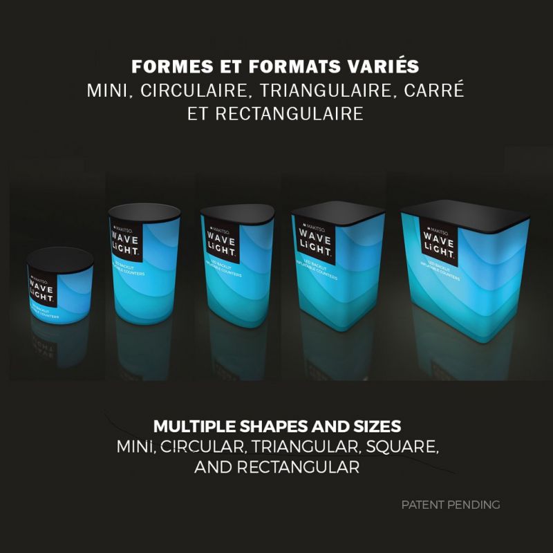 Comptoir lumineux gonflable - RECTANGULAIRE